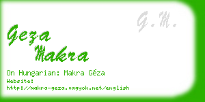 geza makra business card